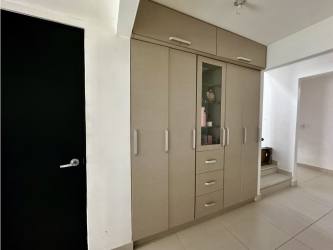 Modern bathroom with white tile finishes house Panama Pacifico