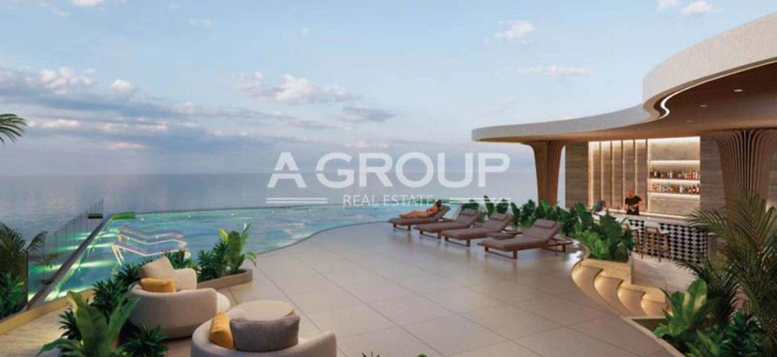 Contemporary open kitchen and dining area in Allure Punta Pacifica Panama apartment