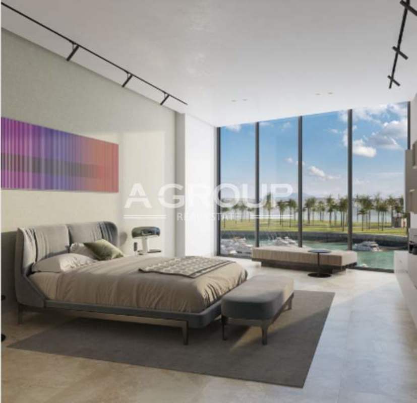 Spacious terrace with marina and ocean views at Ocean Reef Island Tower II Panama