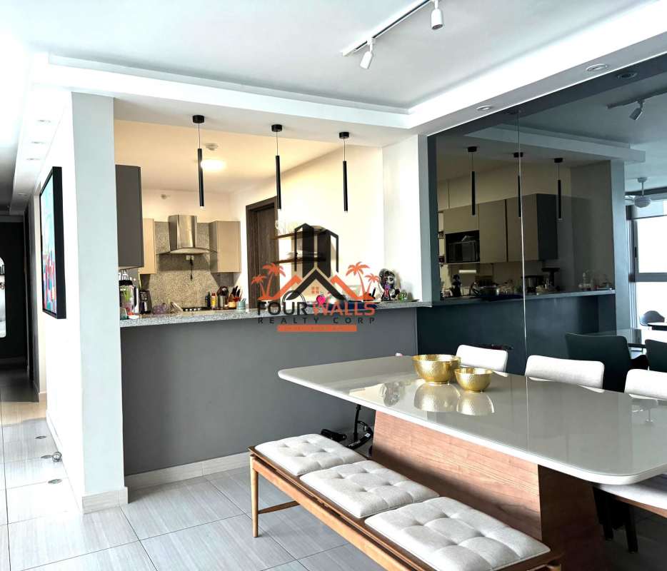 Fully equipped kitchen with granite countertops modern cabinets house rental Costa del Este Panama