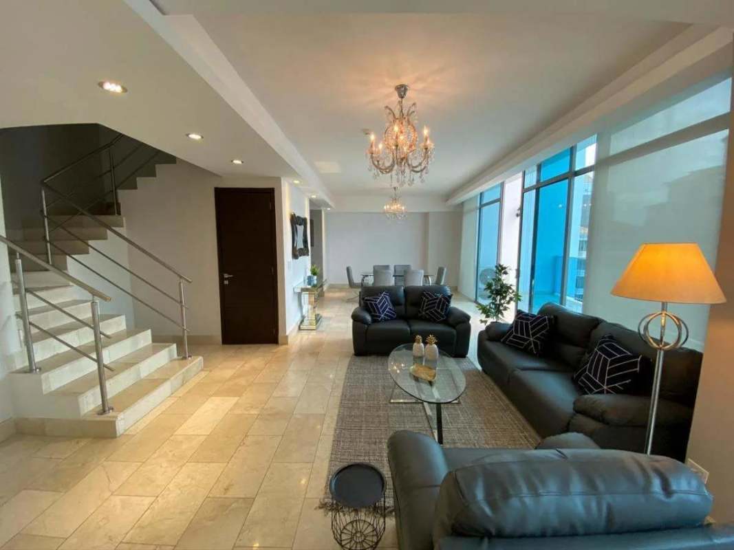 Spacious master bedroom with panoramic ocean views at PH Bahía Pacífica Panama City