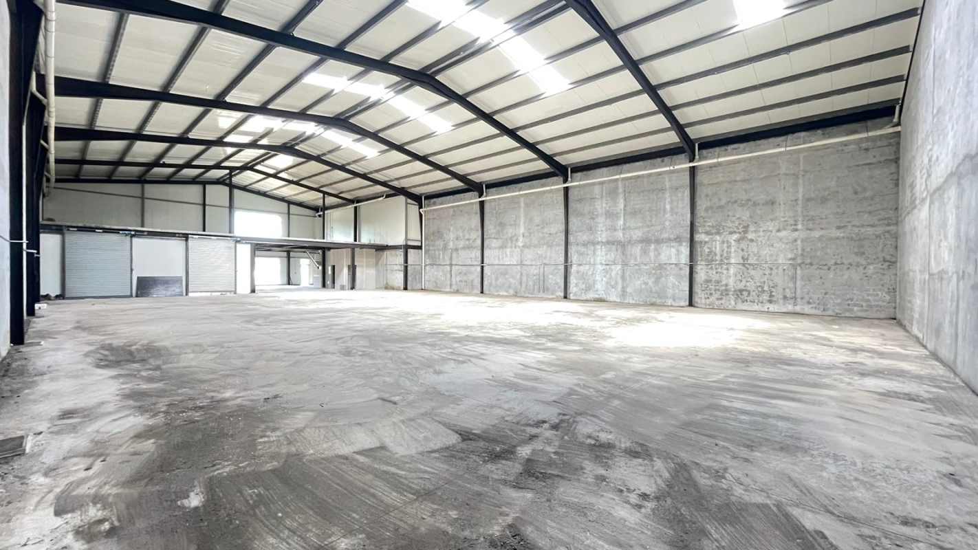 Empty warehouse interior with high ceilings and steel beams at Milla 8 Industrial Park Panama