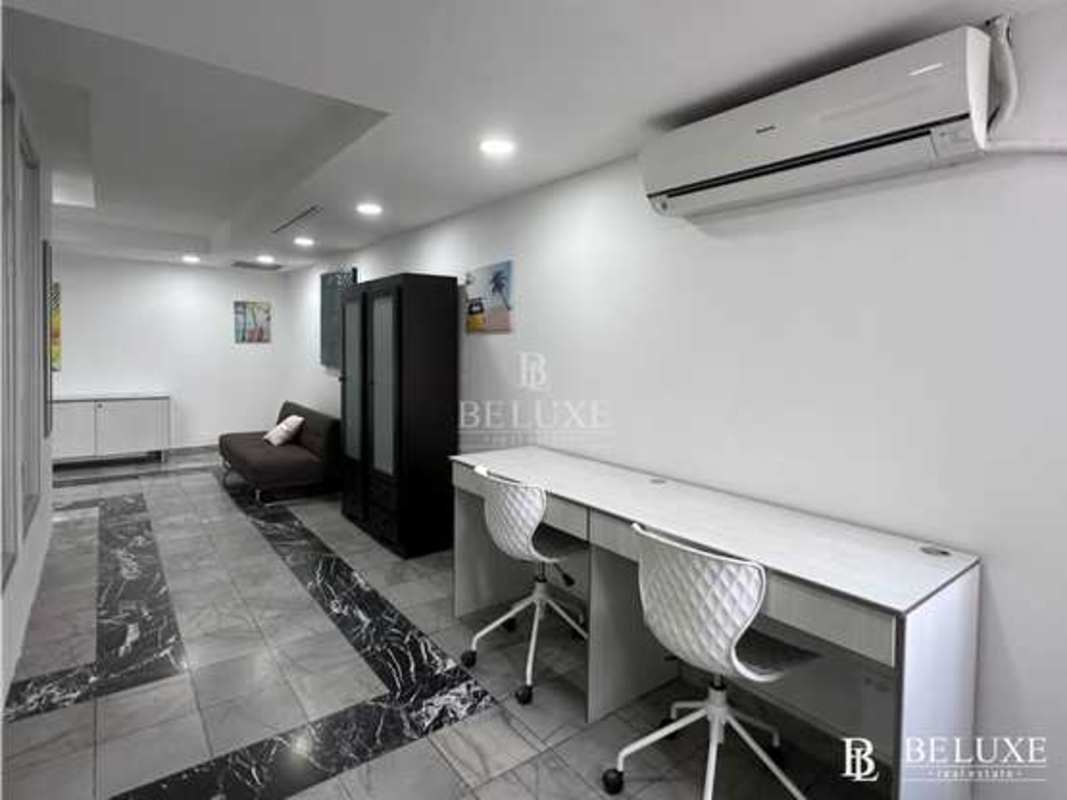 Hallway leading to the office space at BAC Tower in Panama City