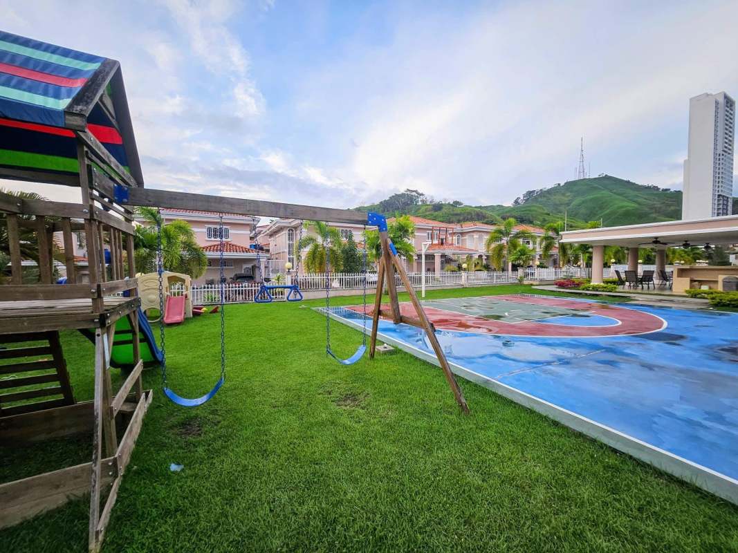 Children's playground, seating area, garden and basketball court Altos del Country Panama