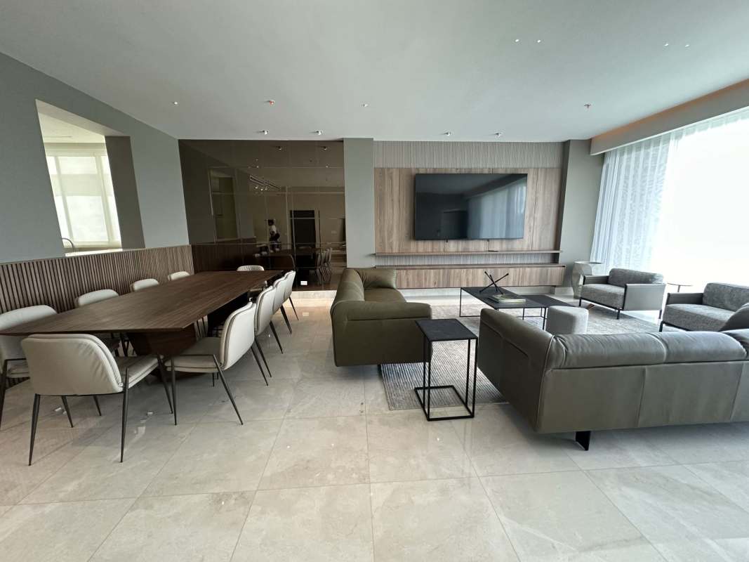 Contemporary kitchen with luxury appliances facing marina at Ocean Reef Islands Panama