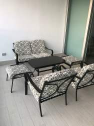 Bright living dining area with sea view balcony PH Bahia Gorgona Panama