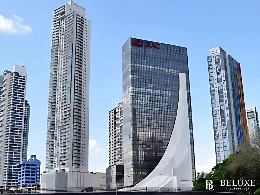Bright empty office space with tiled floors large windows and city view Torre BAC Avenida Balboa Panama