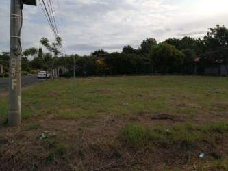 Vacant corner lot with street, utility pole and natural greenery in Villa Cumbrera Penonomé Coclé Panama