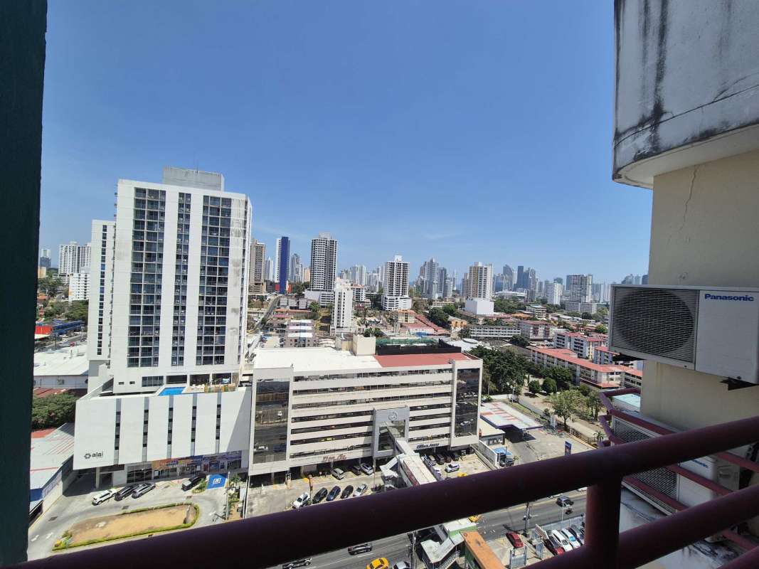 Balcony with unobstructed city skyline view PH Avenida Balboa Residences Panama City