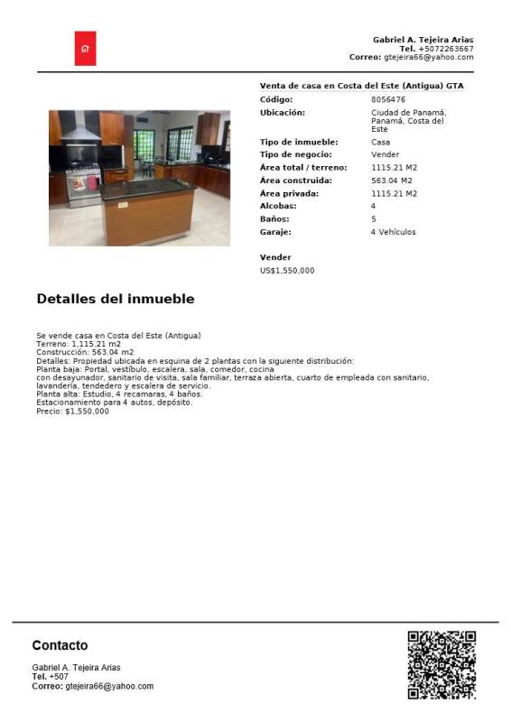 Formal dining and living area with large windows and luxury finishes in Costa del Este house for sale