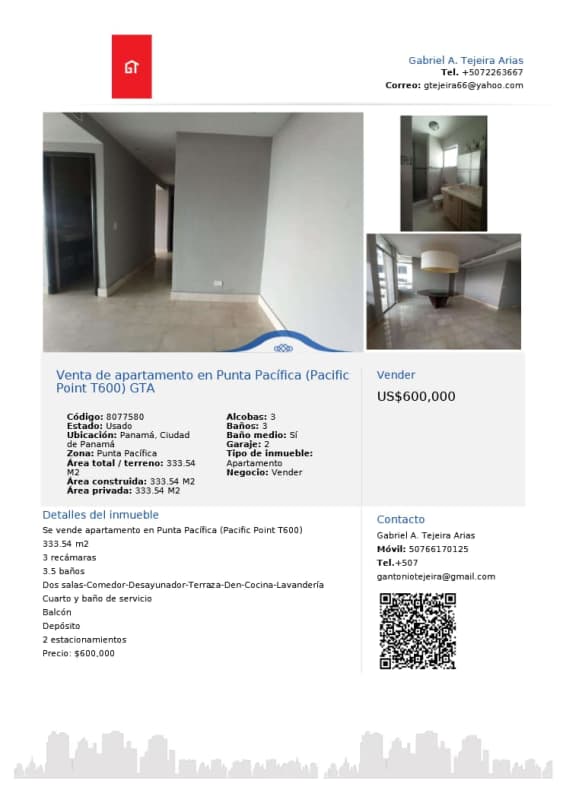 Master bedroom bright windows panoramic views Pacific Ocean city skyline Pacific Point Tower 600 Punta Pacifica Panama