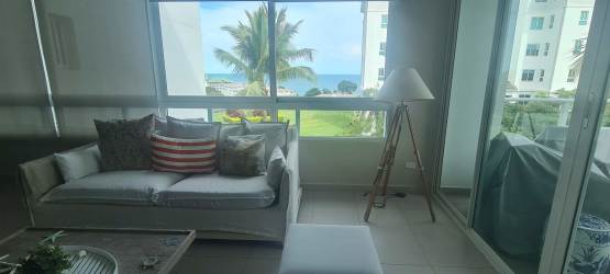 Covered oceanview terrace balcony with seating Bijao Quarry Heights Panama