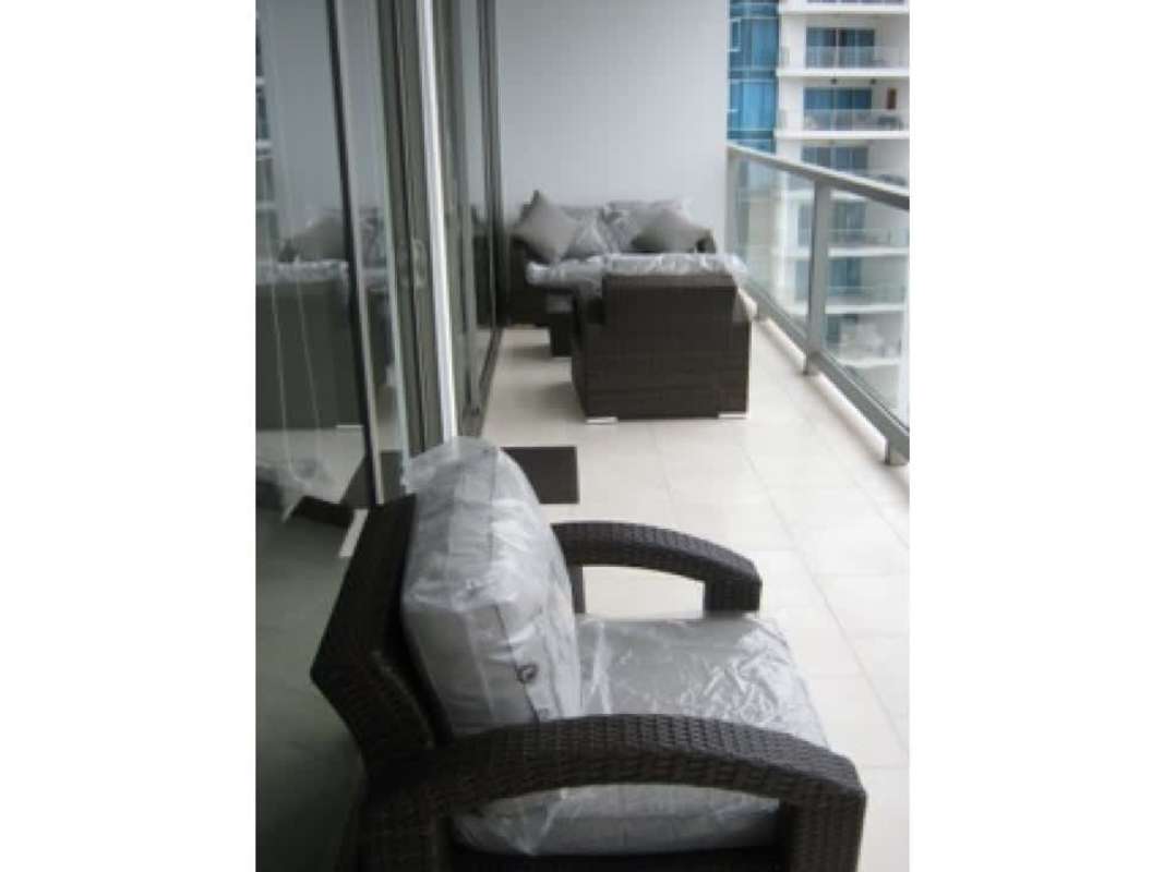 Modern bedroom with king bed ocean skyline views JW Marriott Trump Ocean Club Panama