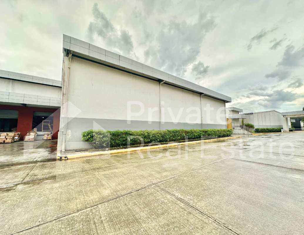 Warehouse entrance wide driveway landscaping Tocumen Storage Complex Panama