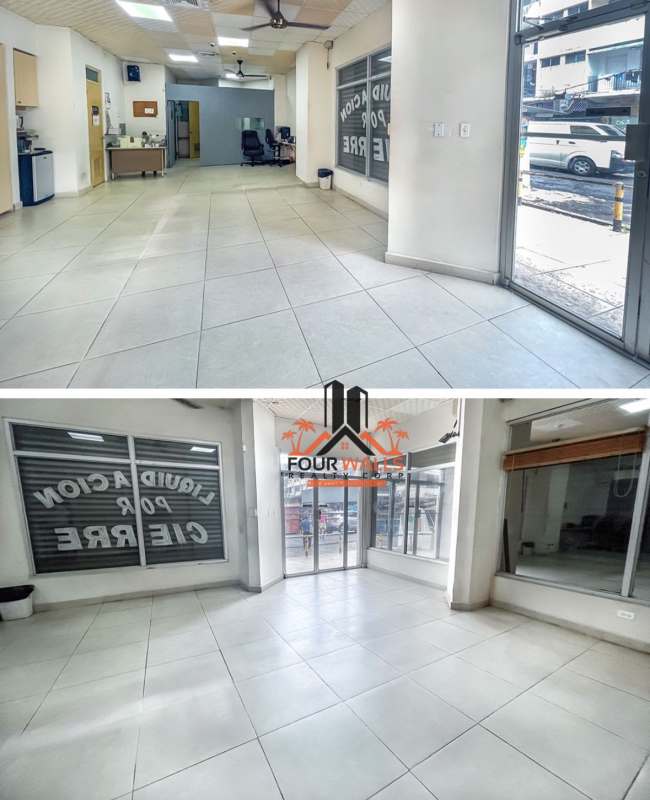 Interior commercial building with office area and shelving storage Calidonia Panama City