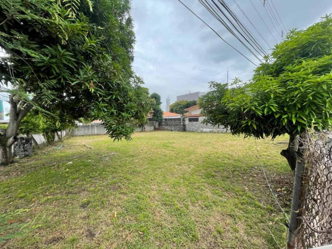 Cleared buildable lot with fencing and mature landscaping in Coco del Mar Panama City