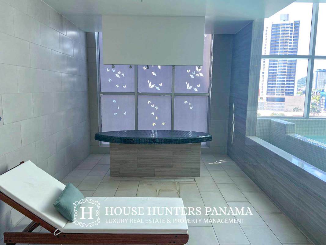 Spacious master bedroom with large windows and city view PH Dynasty Residence Bella Vista Panama