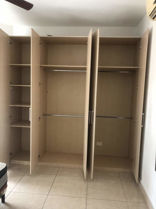Built-in closet with ample storage, tile floors, in bedroom for rent San Francisco Panama