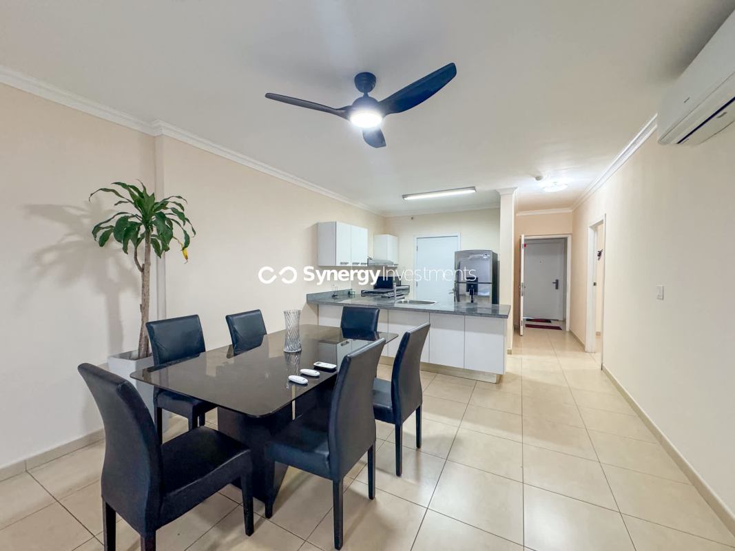 Spacious furnished living area with ocean views in PH Waters on the Bay Avenida Balboa