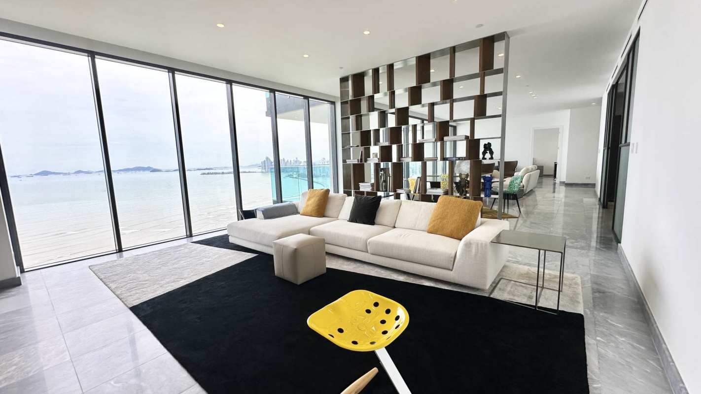 Modern marble bathroom with double sink, walk-in shower, luxury finishes Costa del Este Upper East