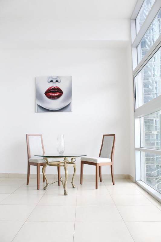 Luxury living room panoramic windows ocean view PH Waters on the Bay Panama City