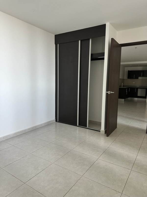 Modern bathroom with walk-in shower and tile at PH Bayview Tower apartment Panama City