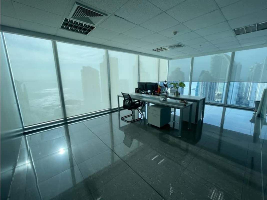 Private office with panoramic windows and skyline views Oceania Business Plaza Punta Pacifica