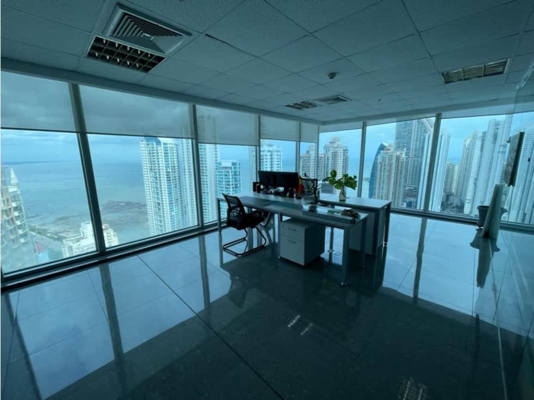 High-rise ocean and skyline view from office at Oceania Business Plaza Punta Pacifica Panama