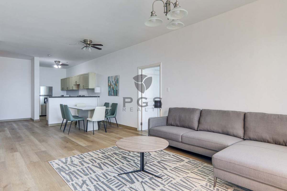 Open plan dining room kitchen remodeled ocean bay views Vista del Mar Avenida Balboa Panama