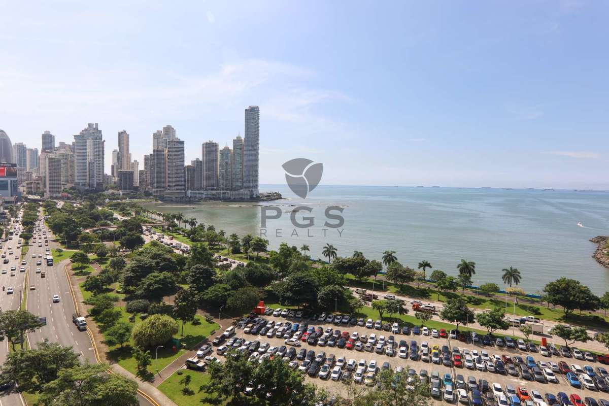 Oceanfront skyline aerial view PH Vista del Mar Avenida Balboa Panama modern condominium