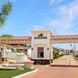 Nature reserve with gazebo walking trails and lush vegetation EcoGardens Arraiján Panama