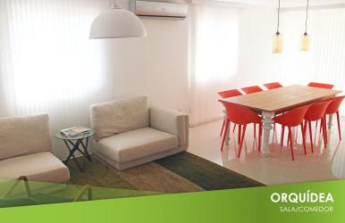 Minimalist bright living and dining area modern decor in EcoGardens house Arraiján