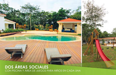 Dining area with glass table vertical windows pendant lights at EcoGardens Panama