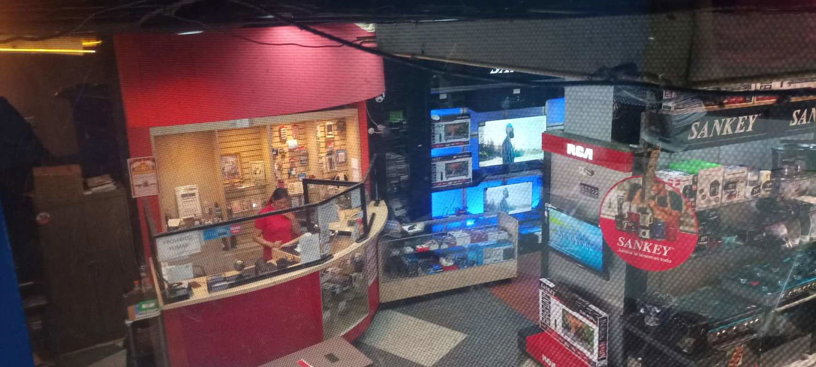 Finished upstairs office with brick wall and wood cabinets in retail commercial unit downtown Panama