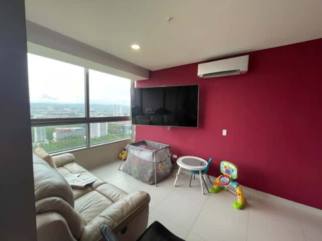 Spacious modern living room with large windows Costa del Este Panama