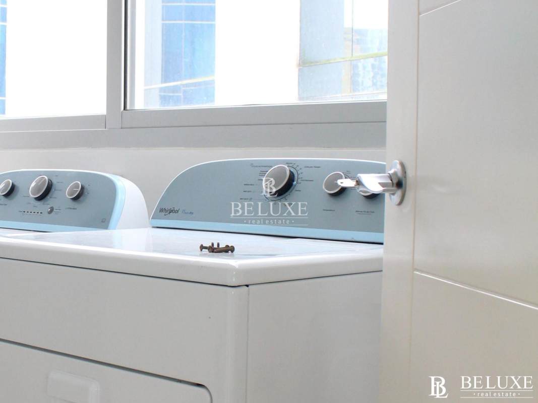 Luxury furnished living dining room with ocean views PH Waters on the Bay Avenida Balboa Panama