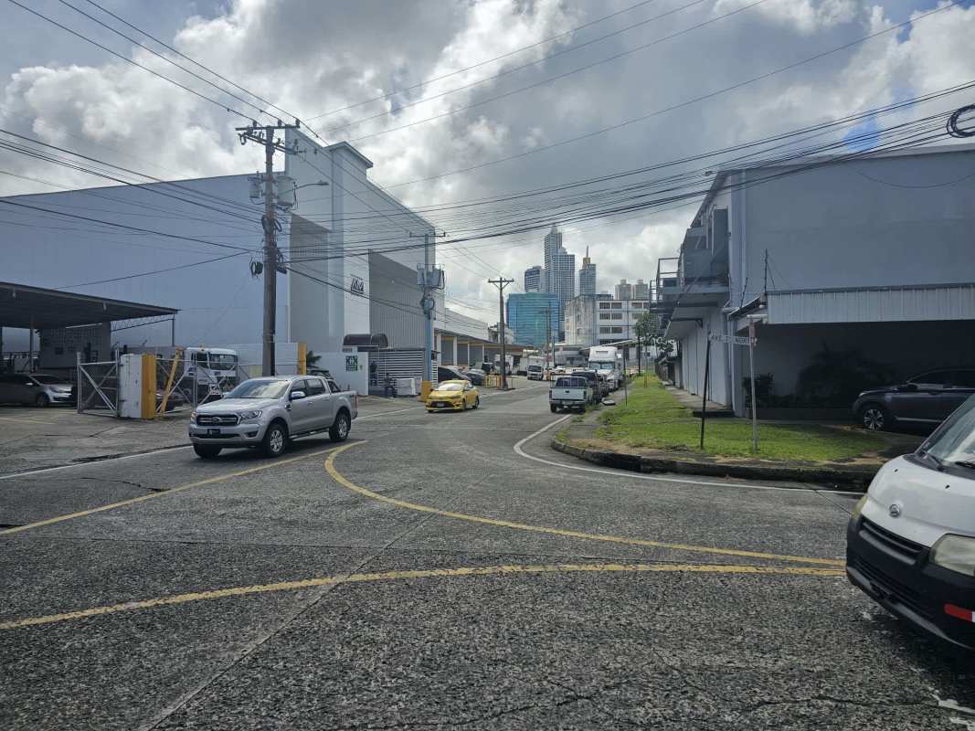 Wide panoramic view of flat commercial industrial land in Pedregal Los Angeles sector Panama City