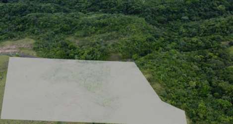 Aerial cleared zone in middle of forested mountain property San Carlos Panama