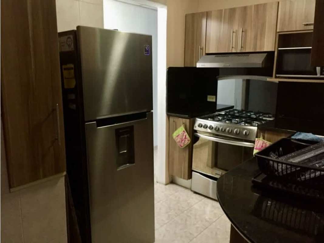 Apartment kitchen with stainless steel fridge, stove, granite countertop Betania Panama