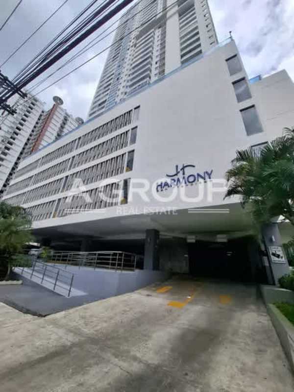 High-rise exterior of PH Harmony luxury tower in San Francisco Panama City