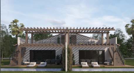 Modern Mediterranean villa with rooftop terrace, pergola and pool view Playa Venao