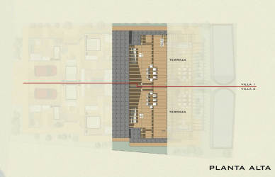 Architectural plan of luxury villa with outdoor dining terraces Playa Venao Panama