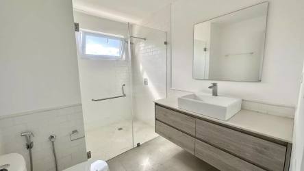 Bedroom with garden and ocean views, light and natural design Blue Venao Panama