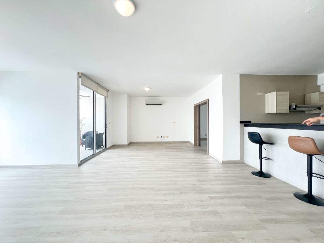 Bright bedroom with built-in closet, large windows, ceiling fan, AC in PH Harmony San Francisco