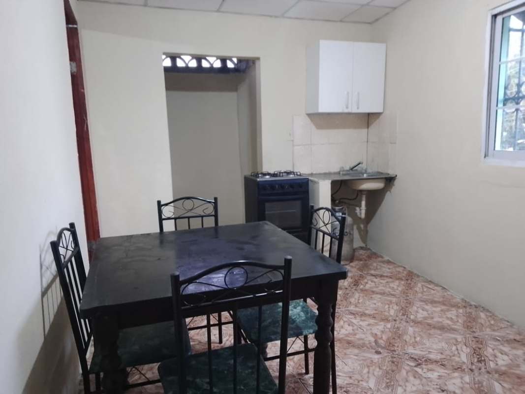 Small basic kitchen with cabinets in Villa Lobos apartment Pedregal Panama