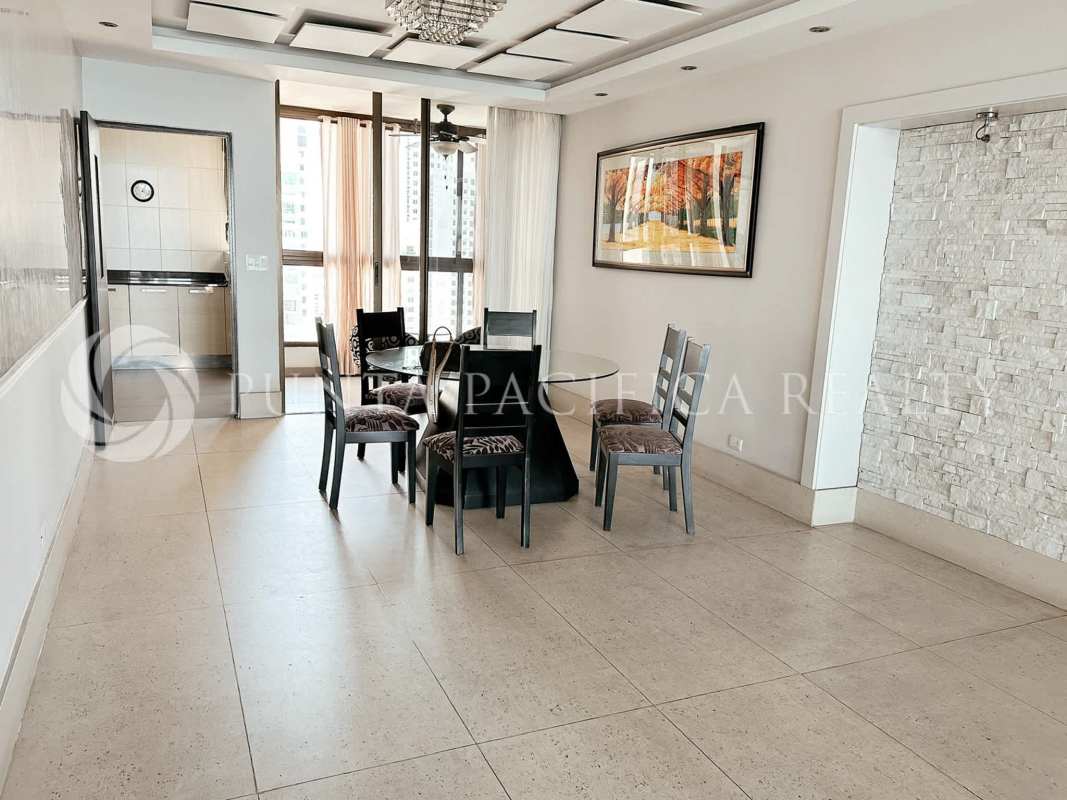 Elevator lobby with dark elevators and tile floors at PH San Francisco Bay Panama