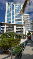 Modern beachfront high-rise PH Ibiza Playa Corona tower exterior in San Carlos Panama