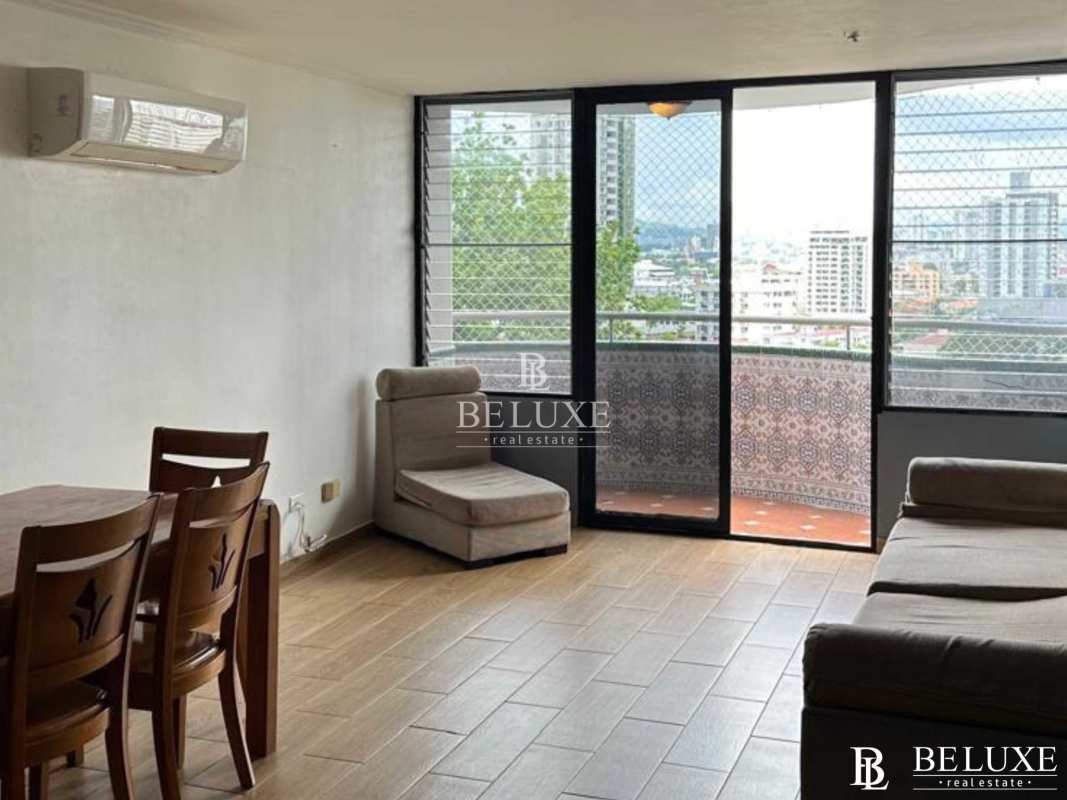 Bright kitchen with hexagon tile backsplash and appliances in PH Torre Andaluz El Cangrejo Panama City