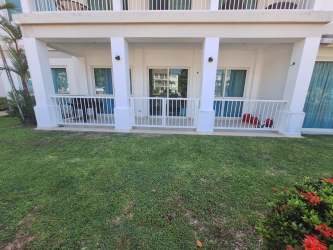 Bright living dining area opening to terrace in Bijao Residences beach condo for rent Panama