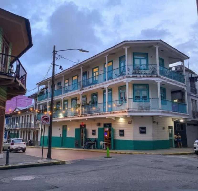 Architectural plan of commercial stores with dining area Casco Viejo Panama
